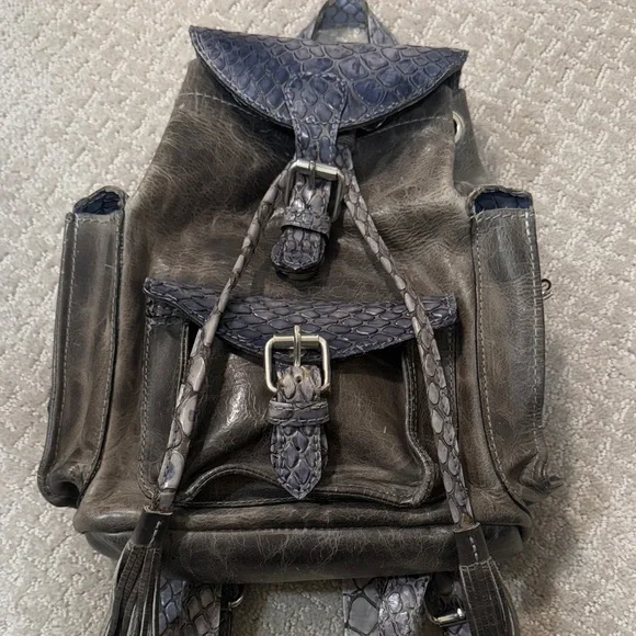 Freebird by Steven Brett Charcoal Backpack with Tassel Details - Picture 2 of 9